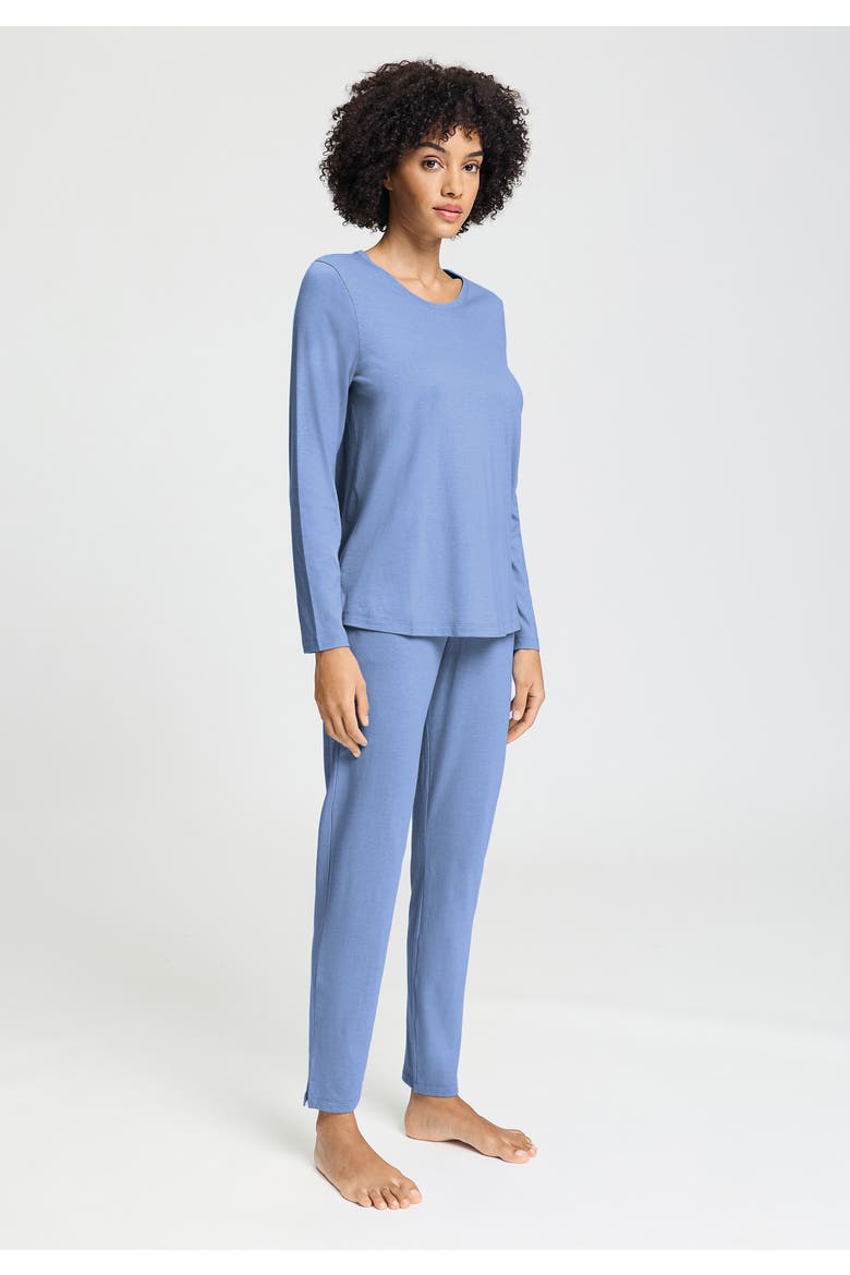 Sleep And Lounge Relaxed Round Neck Top, Alternate, color, Bluebird