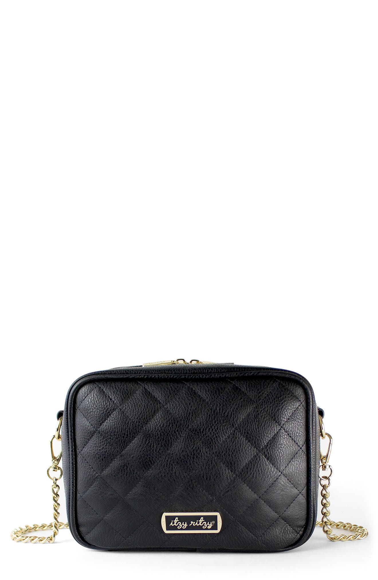 Itzy Ritzy Double Take Faux Leather Crossbody Diaper Bag, Main, color, 