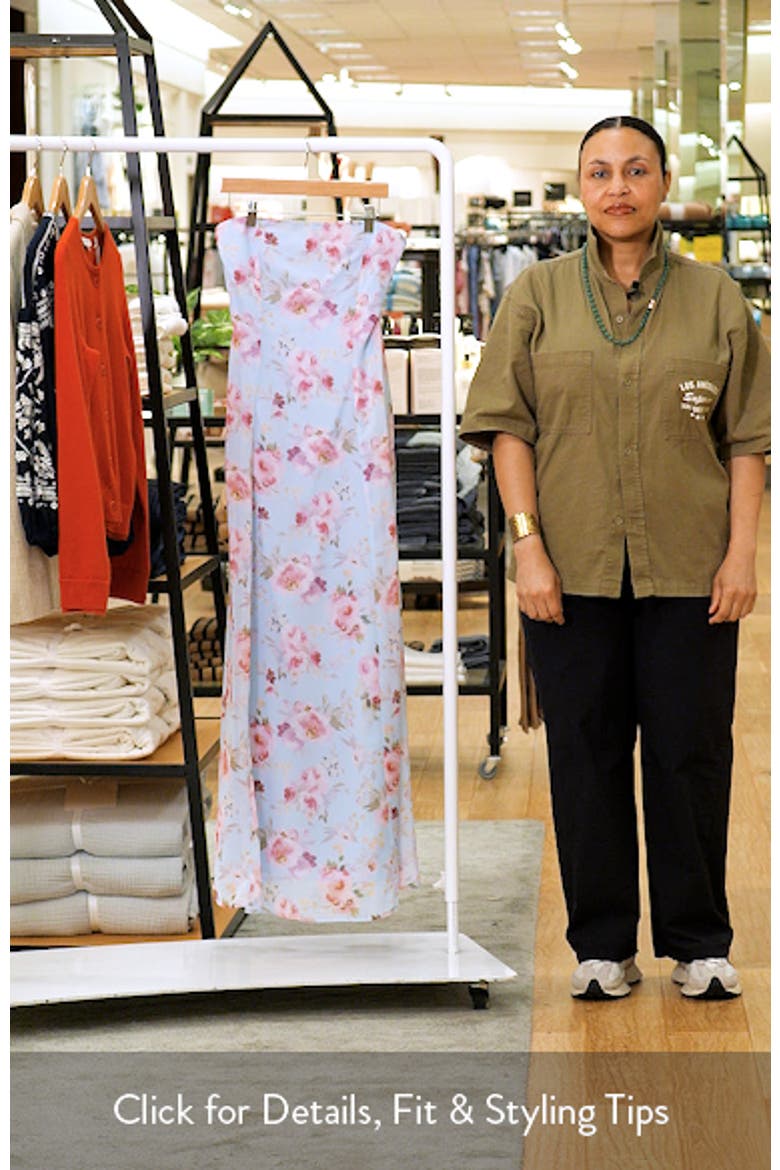 Vegas Print Strapless Maxi Dress video