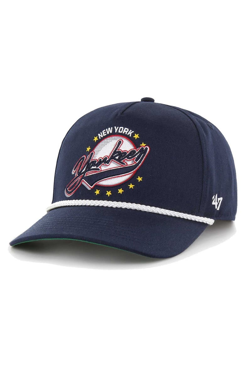 Men's '47 Navy New York Yankees Wax Pack Collection Premier Hitch Adjustable Hat, Main, color, Navy