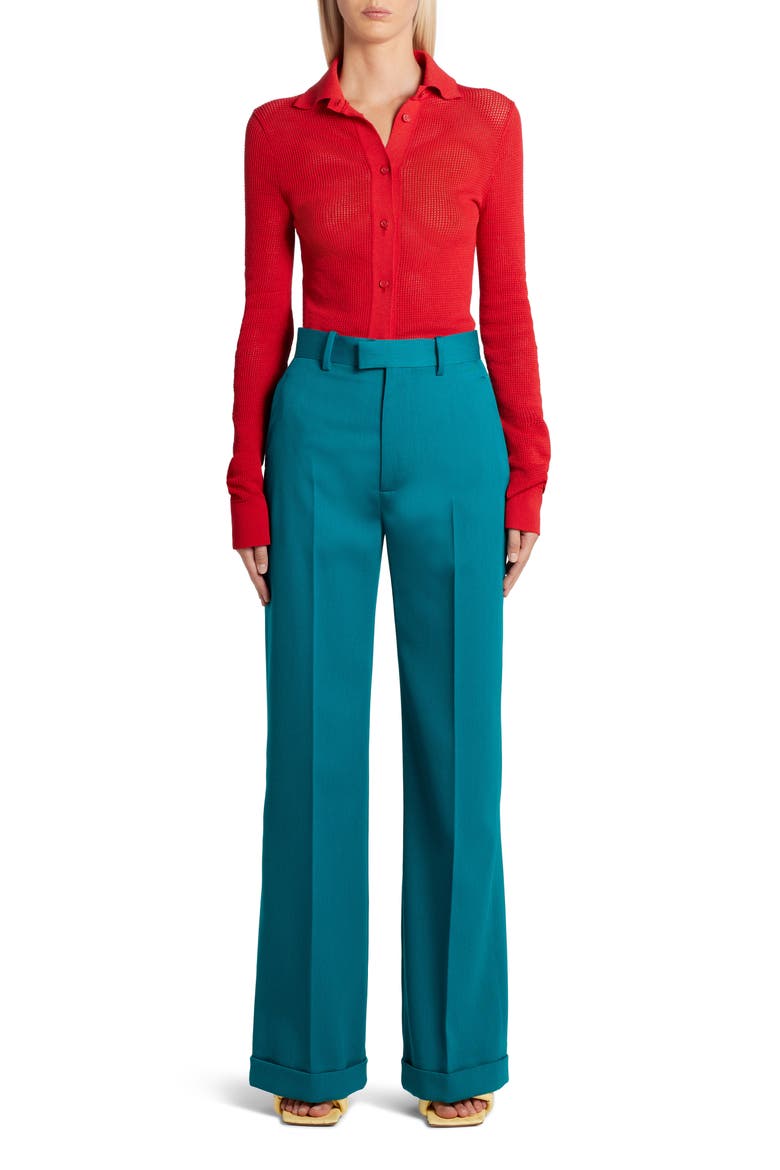 Pointelle Knit Mesh Shirt, Alternate, color, NAIL POLISH