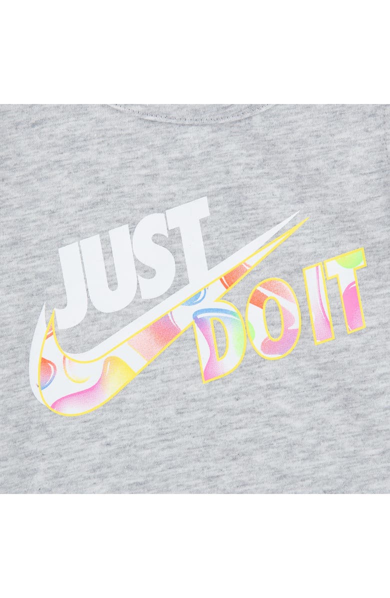 Nike Freeze Tag Ruffle Shoulder Cotton Graphic Romper, Alternate, color, 