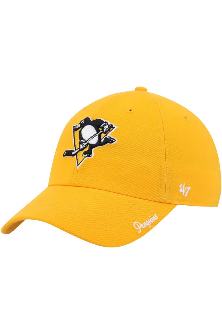 Women's '47 Gold Pittsburgh Penguins Team Miata Clean Up Adjustable Hat, Main, color, Gold