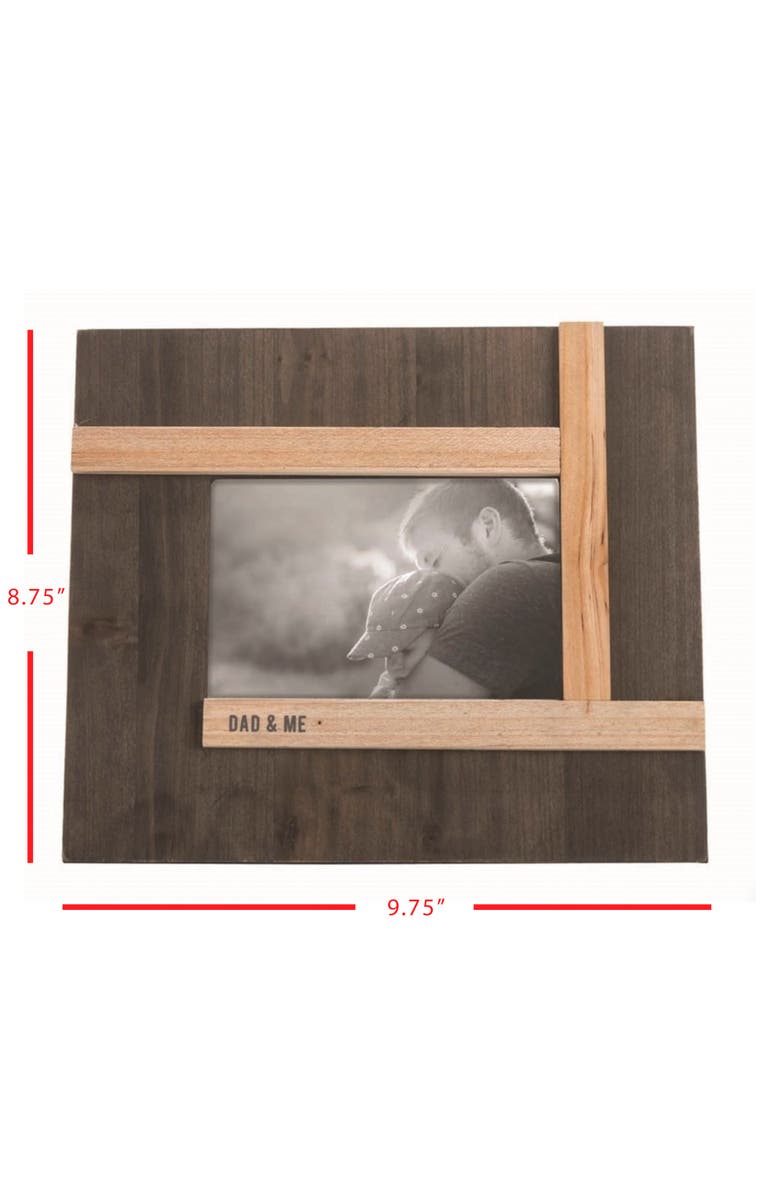 Foreside Home and Garden Dark Wood Dad and Me 4 x 6 inch Wood Picture Frame, Alternate, color, Brown
