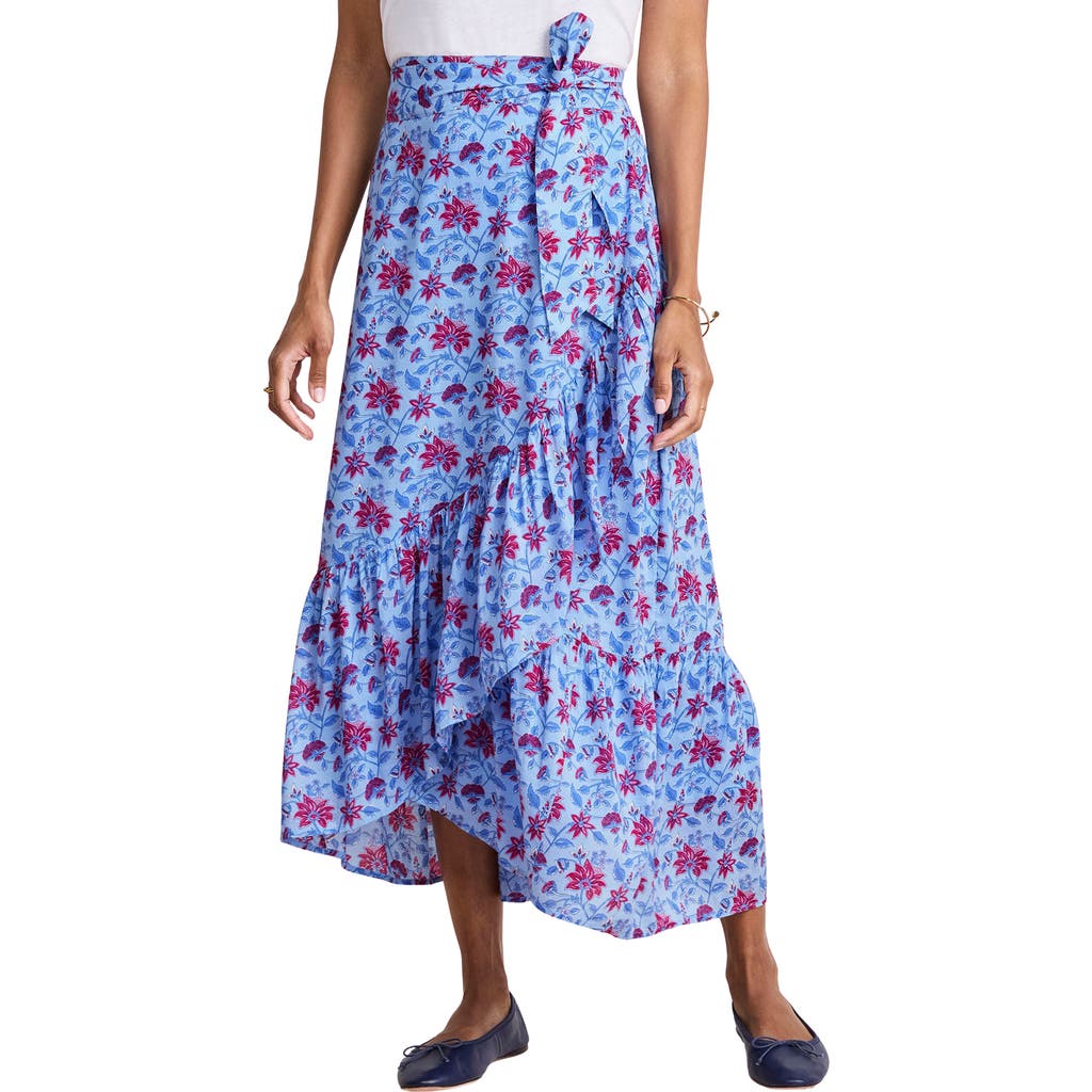 Vineyard Vines Katama Faux Wrap Maxi Skirt In Blue