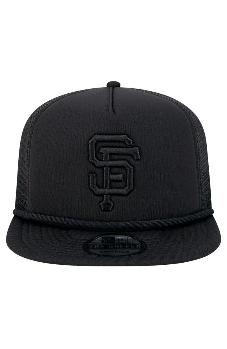 New Era Men's New Era Black San Francisco Giants Tone Foam Meshback Golfer Snapback Hat, Alternate, color, 