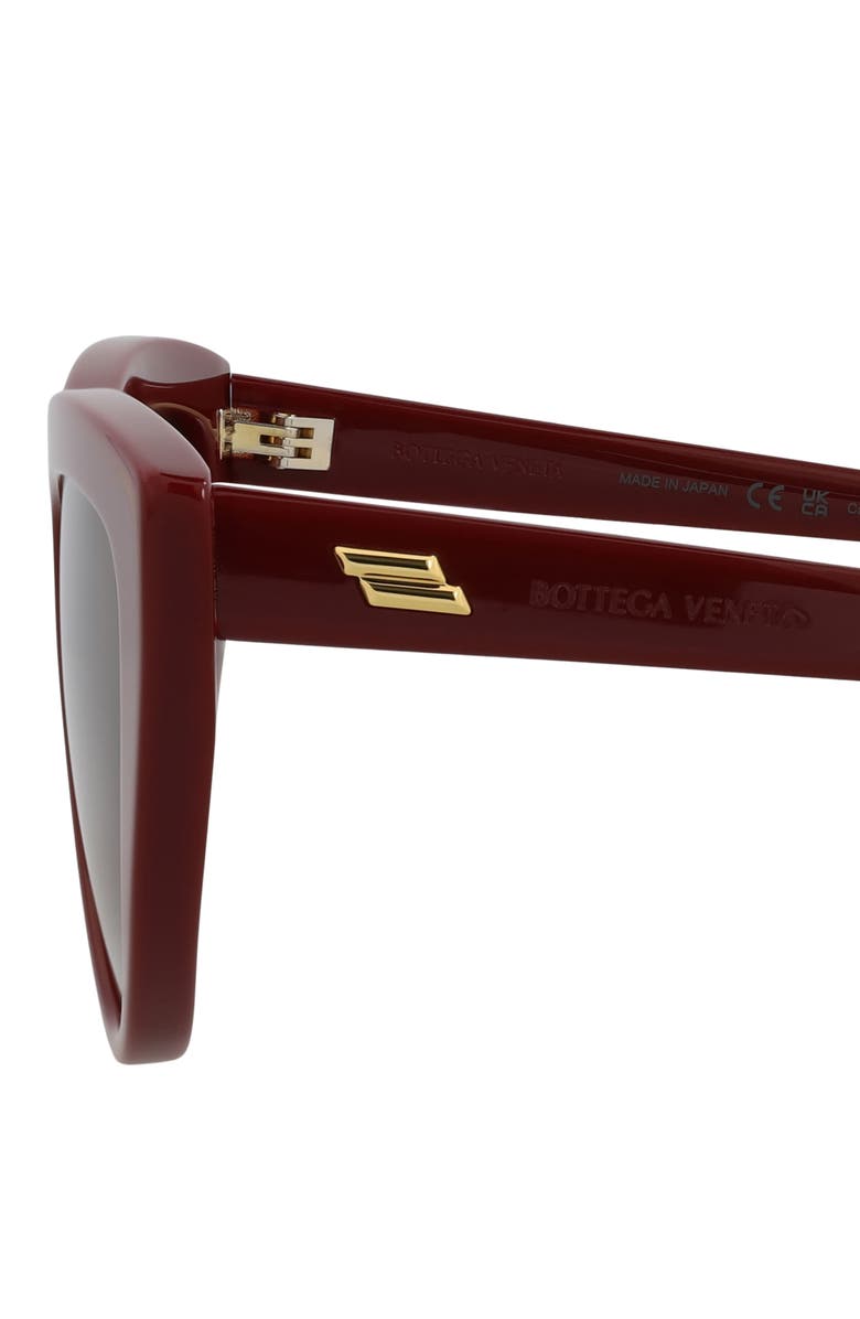 Bottega Veneta 57mm Cat Eye Sunglasses, Alternate, color, Burgundy Red