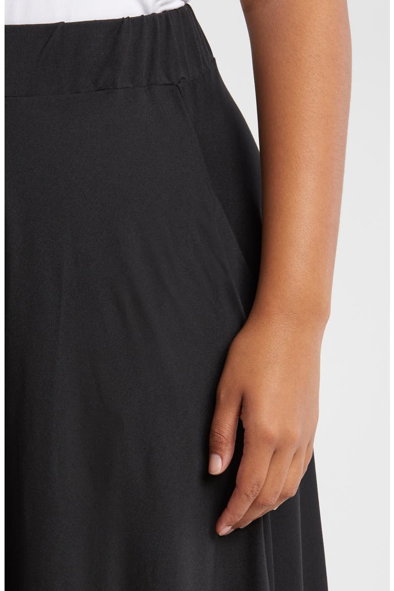 Flowy Jersey Midi Skirt, Alternate, color, BLACK