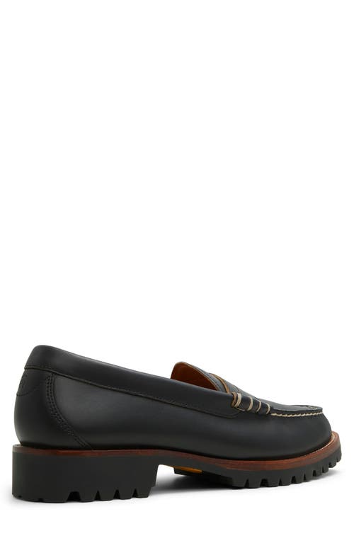 Brooks Brothers Bleecker Lug Sole Penny Loafer In Open Black