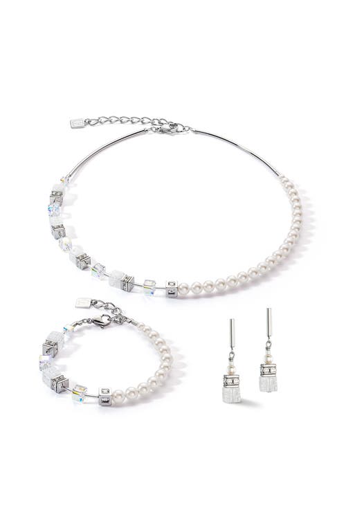 Coeur De Lion Geocube® Precious Fusion Pearls Necklace In White
