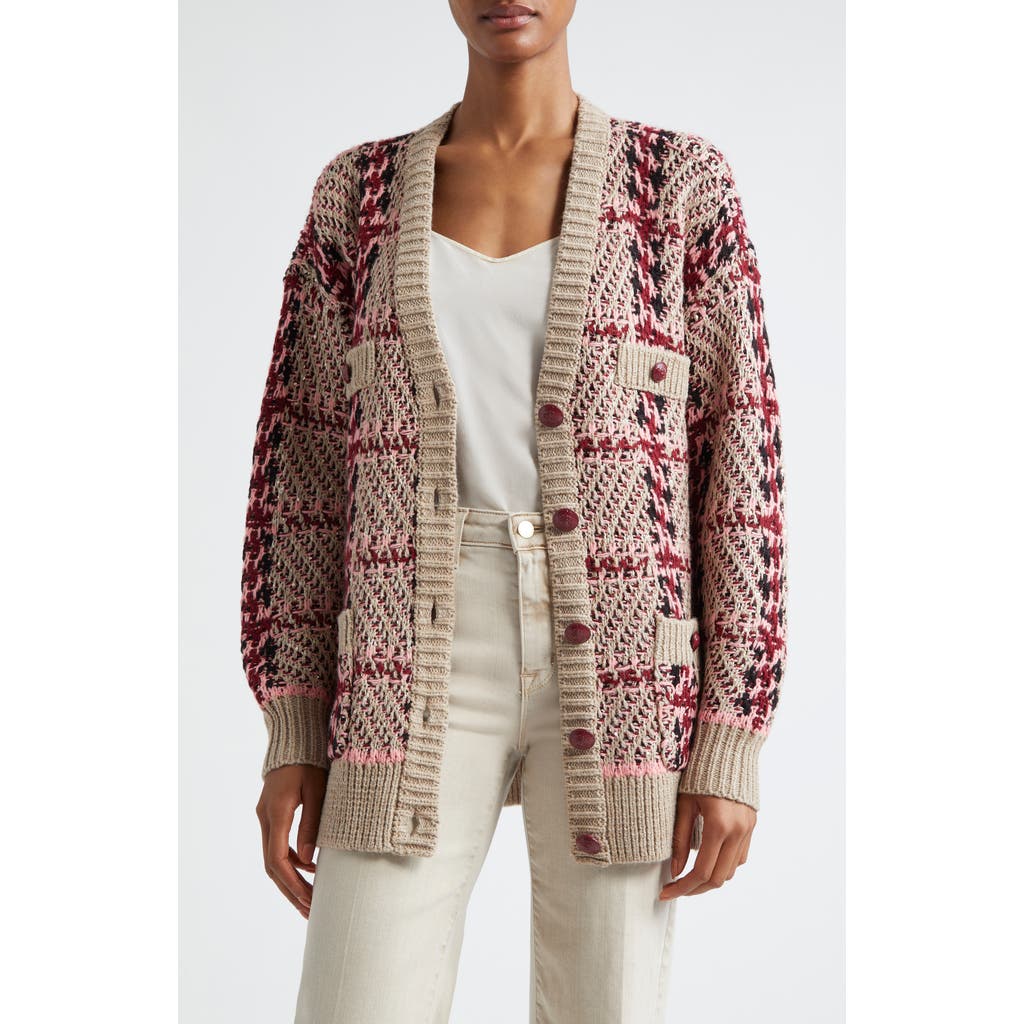 L'agence Macie Cardigan In Natural Sequin Multi