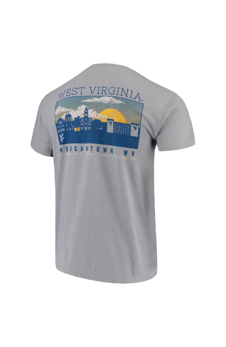 IMAGE ONE Men's Gray West Virginia Mountaineers Comfort Colors Campus Scenery T-Shirt, Alternate, color, 