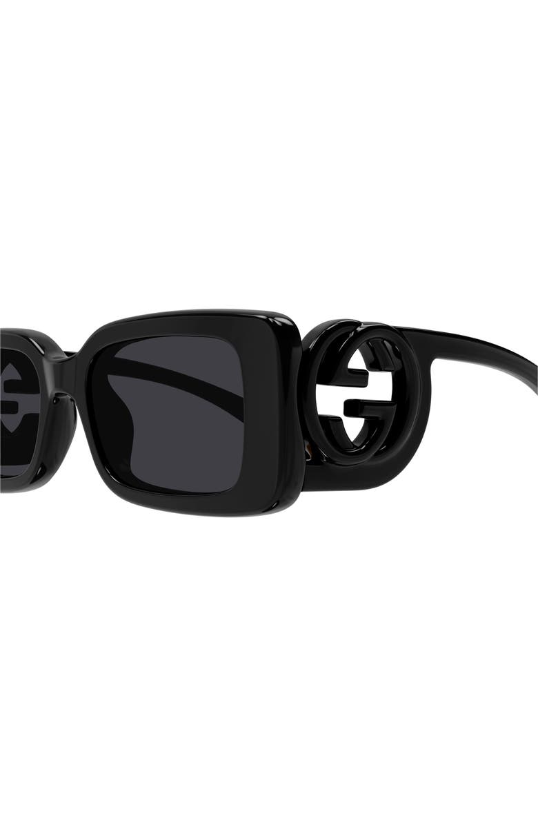 Gucci 54mm Rectangular Sunglasses, Alternate, color, Black