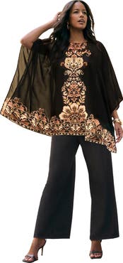 Roaman's Georgette Poncho