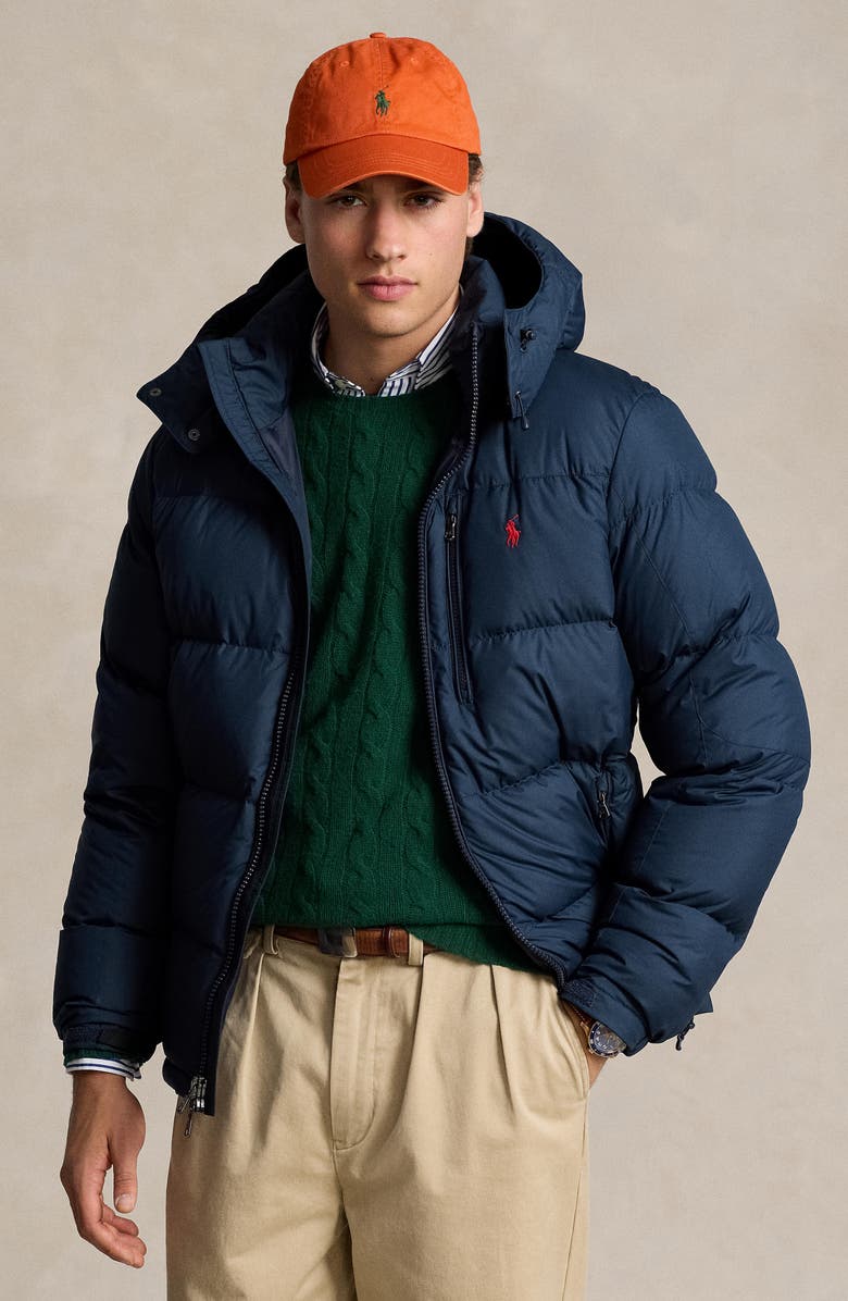 Polo Ralph Lauren Gorham Down Jacket with Removable Hood, Alternate, color, Collection Navy