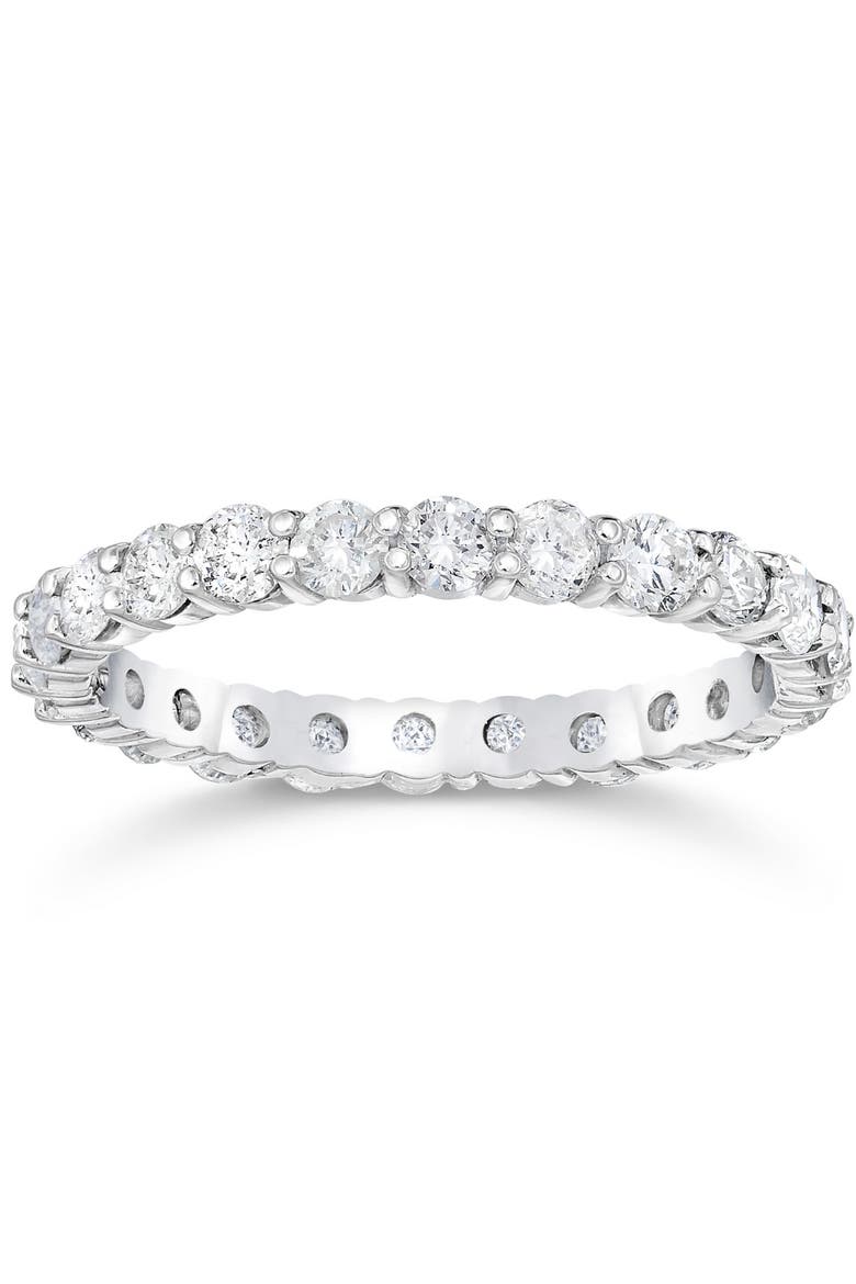 1 1/2 Ct Diamond Eternity Ring Women's Stackable 14k Gold Band Lab Grown, Alternate, color, 14k White Gold