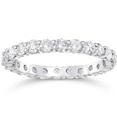1 1/2 Ct Diamond Eternity Ring Women's Stackable 14k Gold Band Lab Grown