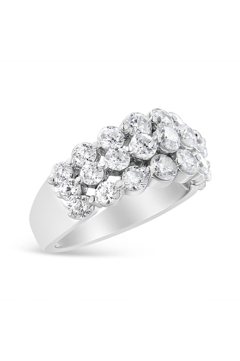 10K White Gold 2 1/2 Cttw Diamond 3 Row Band Ring, Alternate, color, White