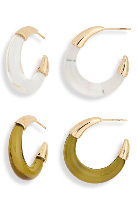 Set of 2 Resin Hoop Earrings