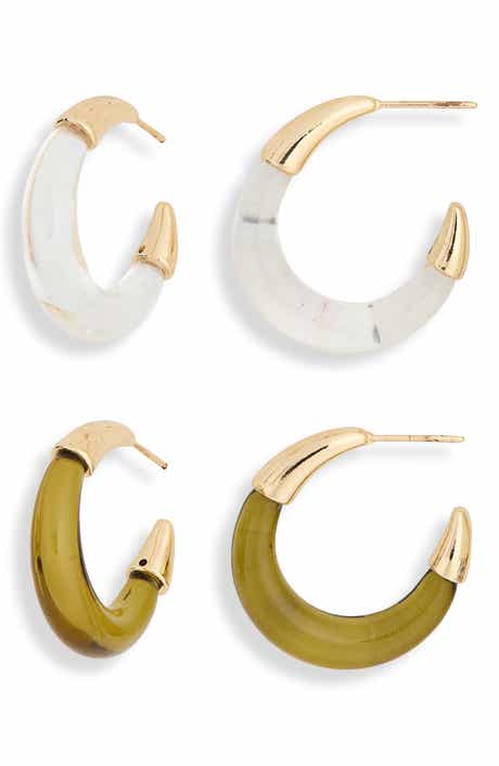 Set of 2 Resin Hoop Earrings