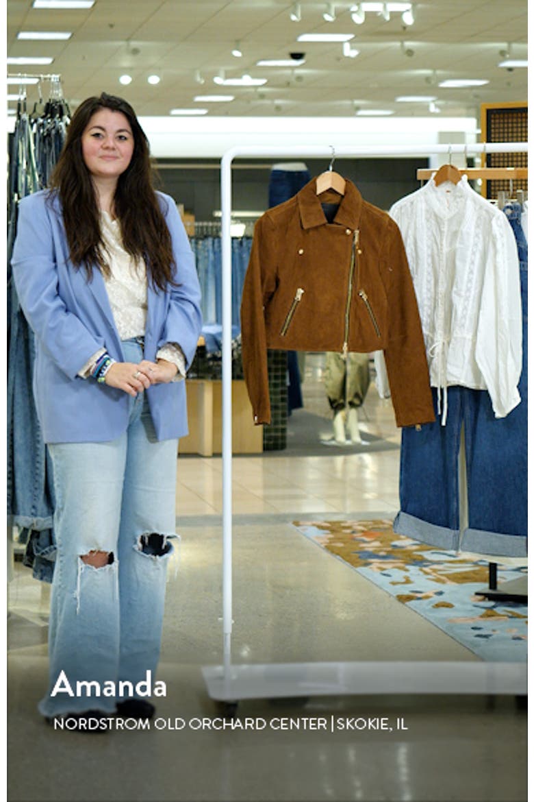 Dalby Crop Suede Moto Jacket video