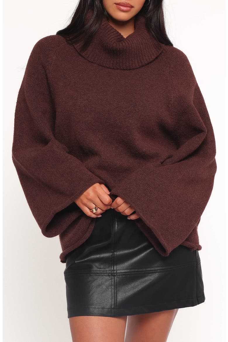 Bindy Oversize Turtleneck Sweater, Main, color, WINE