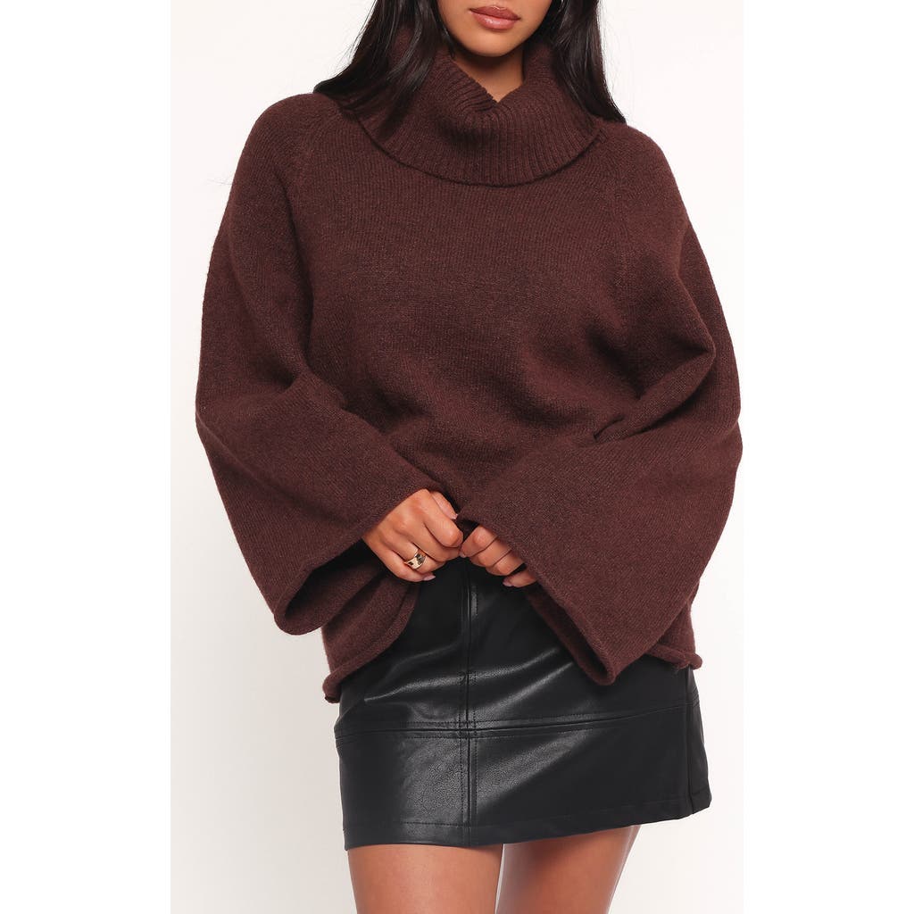Petal And Pup Petal & Pup Bindy Oversize Turtleneck Sweater In Brown