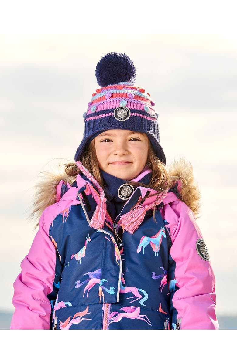 Deux par Deux Girl's Peruvian Knit Hat Navy And Multicolor, Alternate, color, 