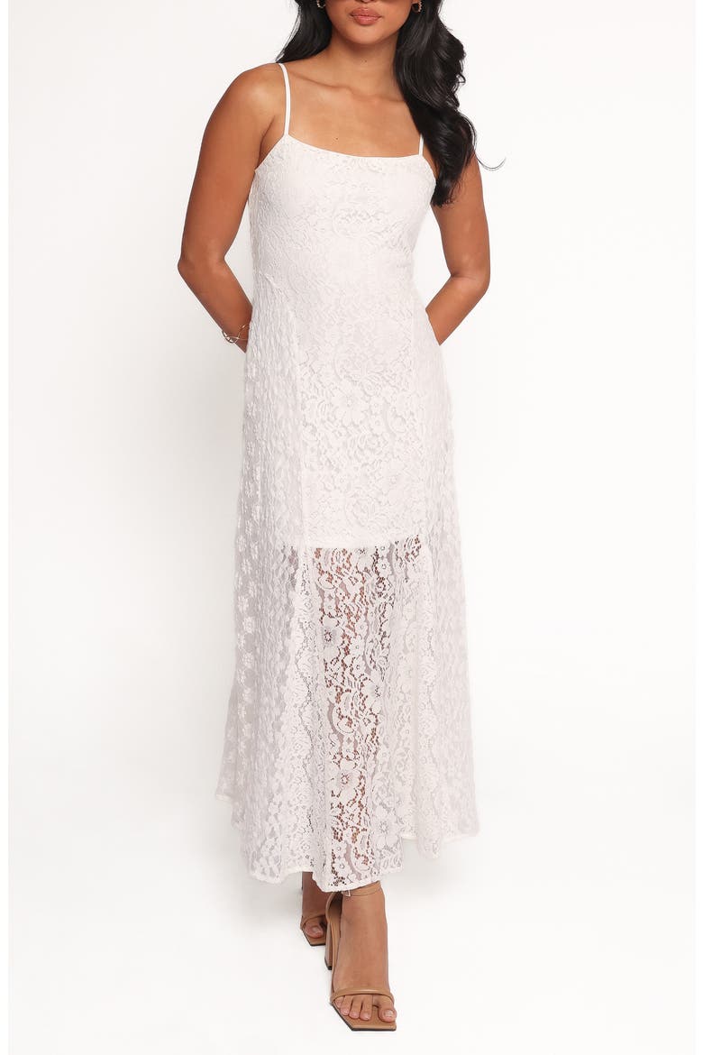 Varia Lace Sleeveless Maxi Dress, Main, color, WHITE