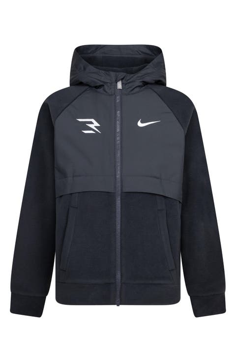 Kids' Mixed Media Fleece Zip Hoodie (Big Kid)