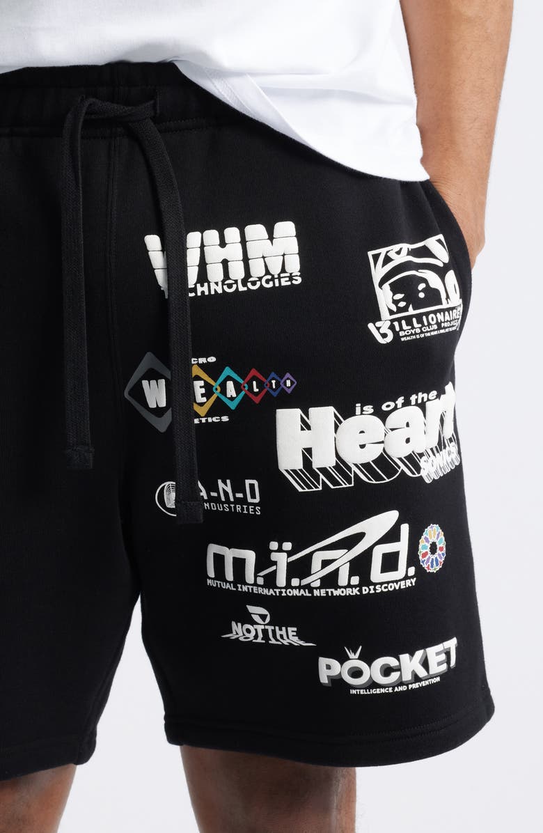 Billionaire Boys Club WHM Cotton Graphic Shorts, Alternate, color, Black