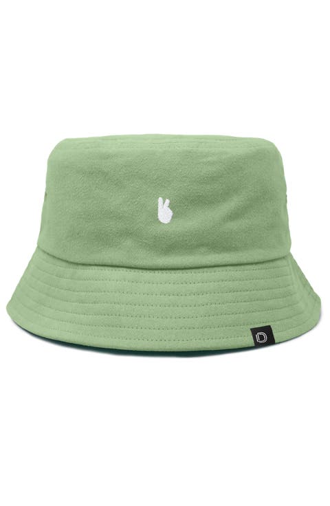 Womens Lil Peace Sign Cotton Bucket Hat