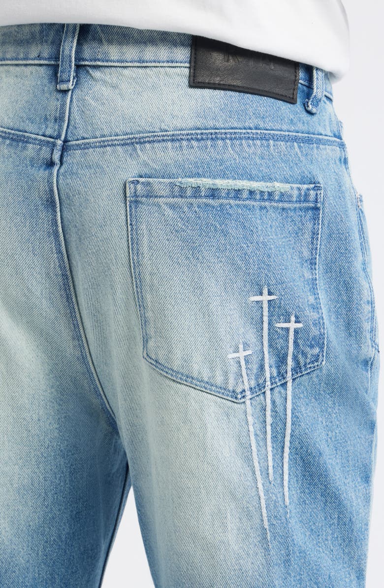 RtA Mael Slim Flare Jeans, Alternate, color, Costal Drift Triple Cross