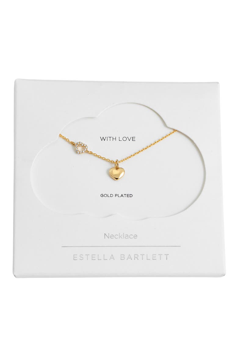 Crystal Heart & Charm Pendant Necklace, Alternate, color, GOLD