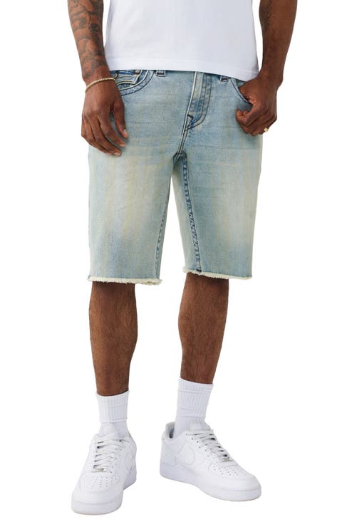 Ricky Frayed Straight Leg Denim Shorts (Pollen Bleach) (Regular & Big)