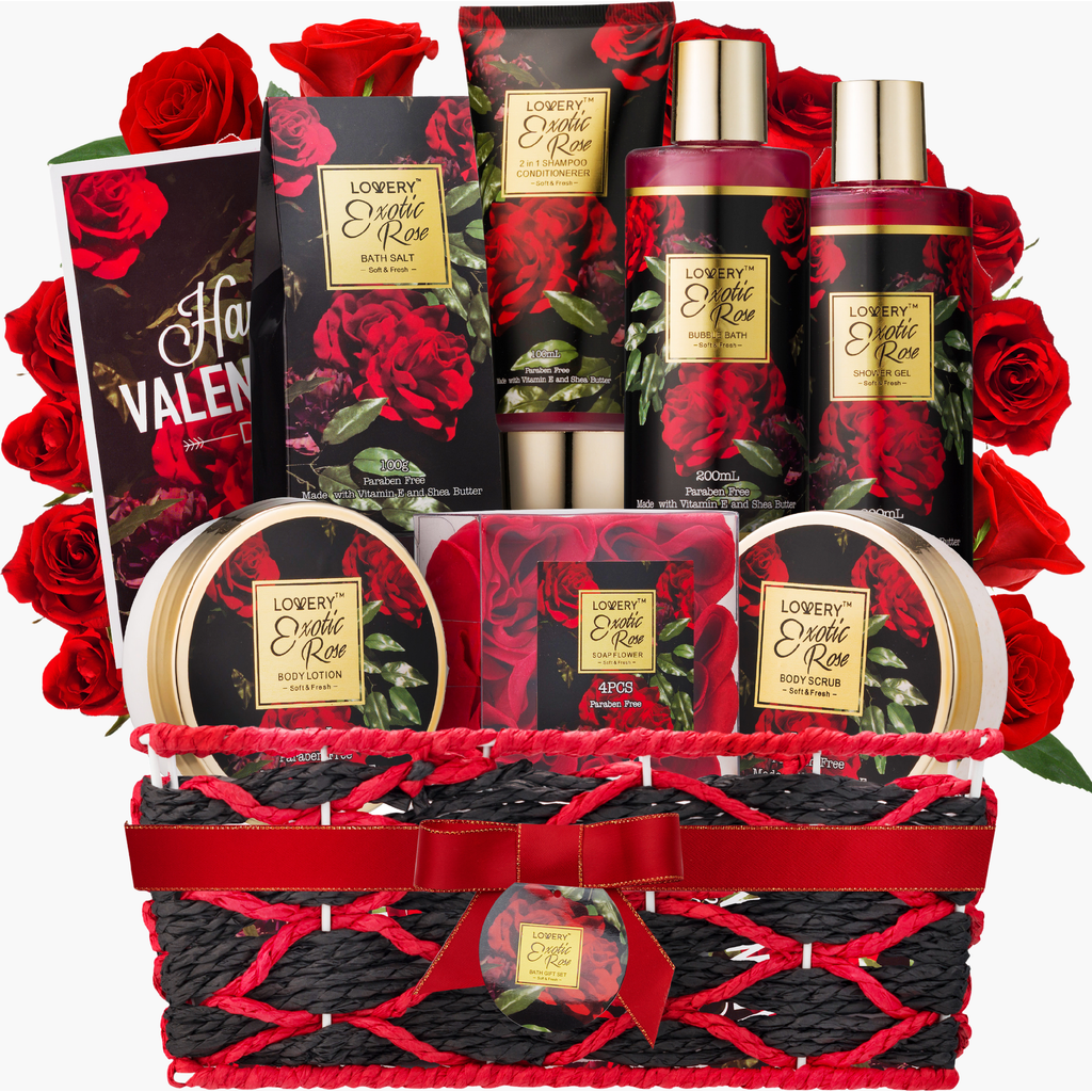 Lovery Spa, Bath, and Body Gift Set, Exotic Rose Gift Basket at Nordstrom