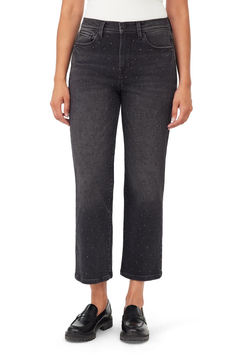 Ella Studded Ankle Straight Leg Jeans, Main, color, RAMONA