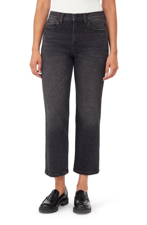 Ella Studded Ankle Straight Leg Jeans
