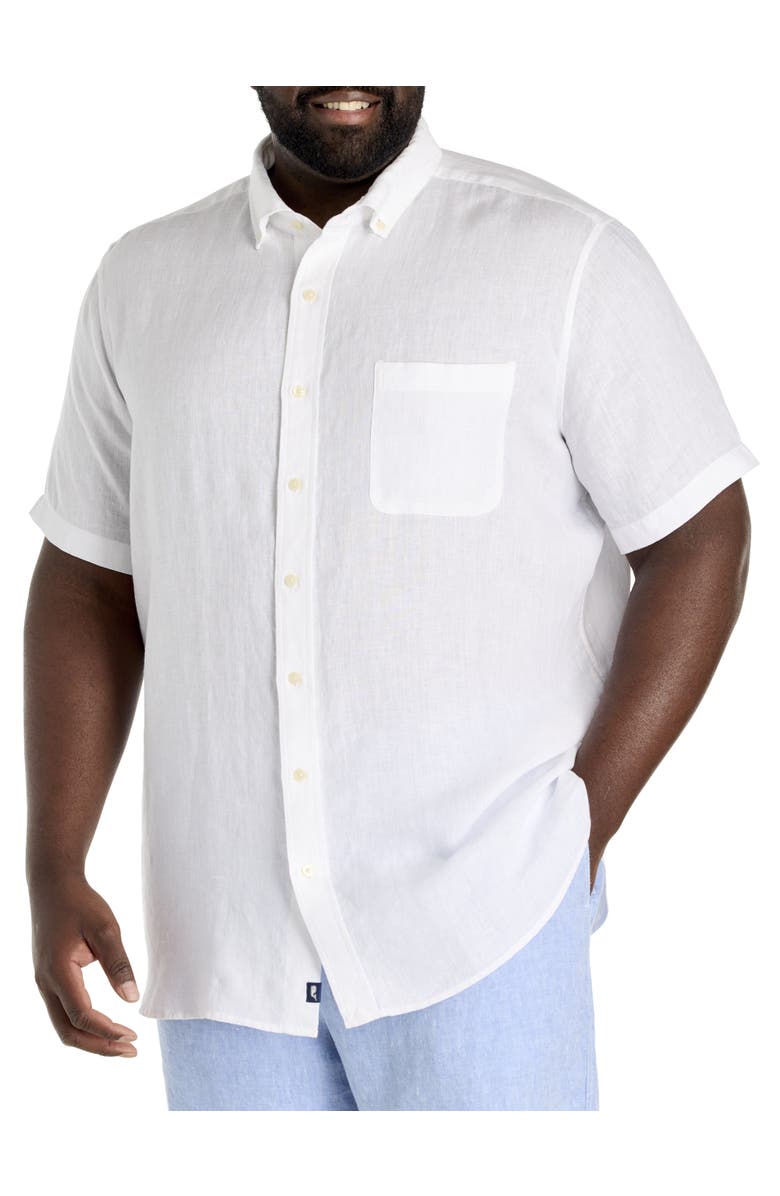vineyard vines Big & Tall Surfside Linen Sport Shirt, Main, color, Linen White Cap
