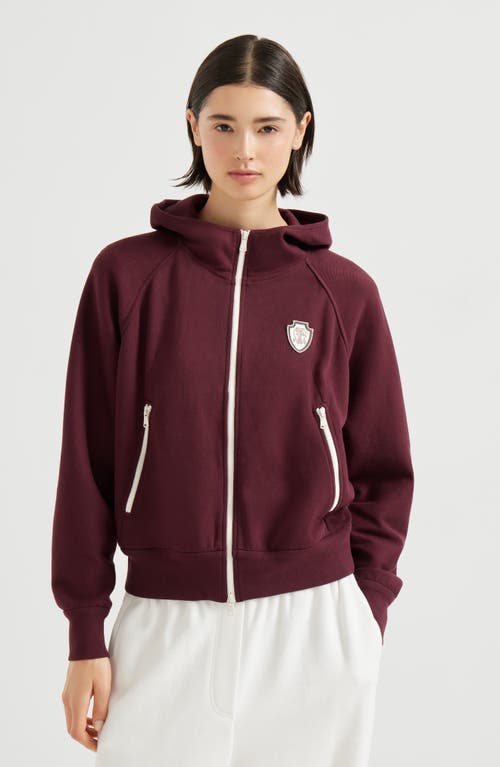 Brunello Cucinelli Pique Sweatshirt With Logo In Red