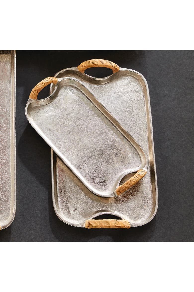 Helena Decorative Trays Set of 2, Alternate, color, Silver