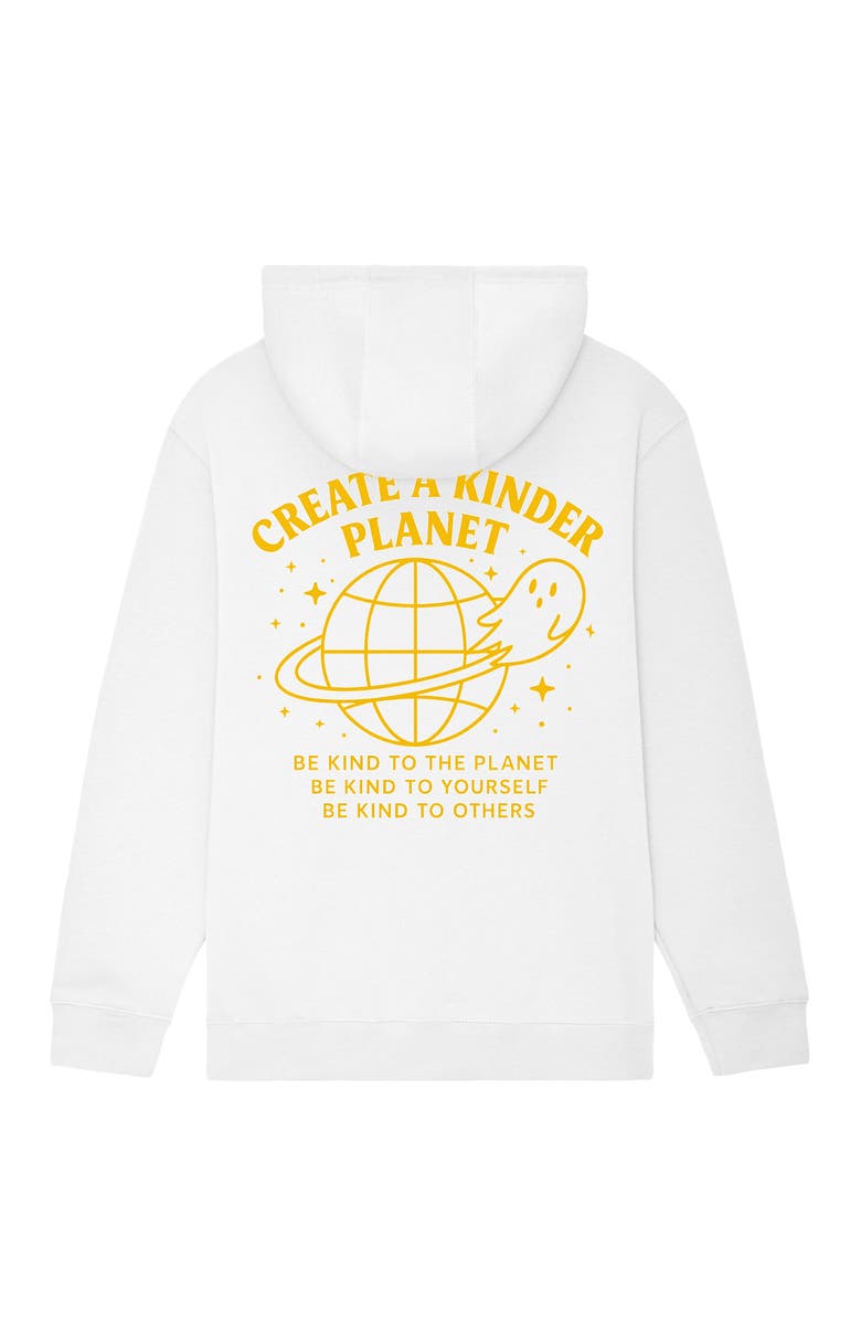 Dalix Womens Kinder Planet Relaxed Hoodie, Alternate, color, White