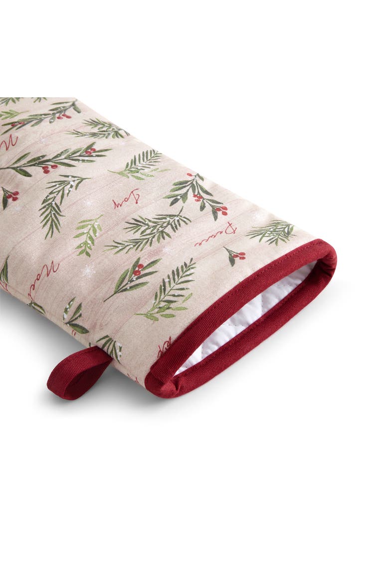 Holiday Tree Trimmings  Oven Mitts, Set of 2, Red - 7"W x 13"L, Alternate, color, Red