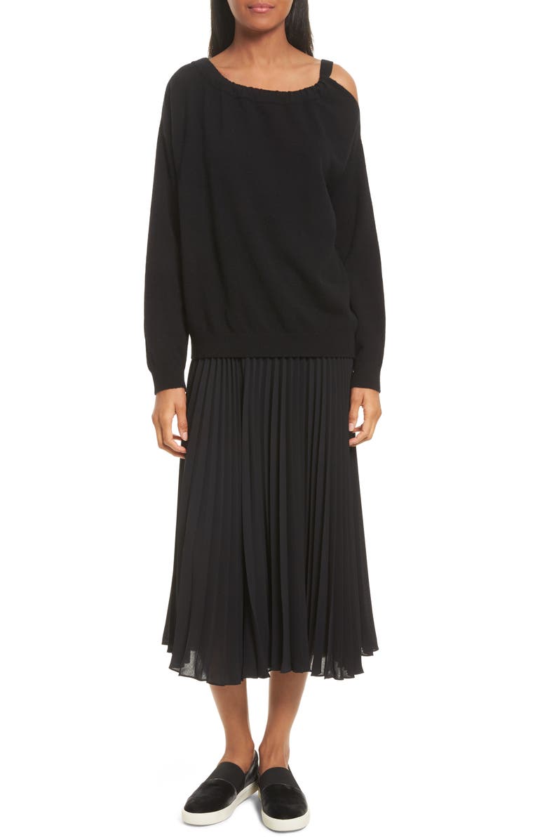 Vince Cashmere Cold Shoulder Tunic, Alternate, color,