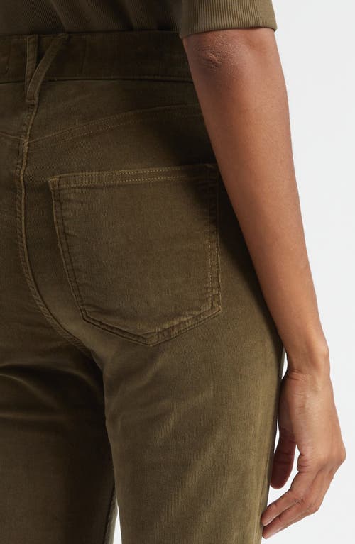 Veronica Beard Carson High Waist Ankle Flare Leg Corduroy Pants In Green