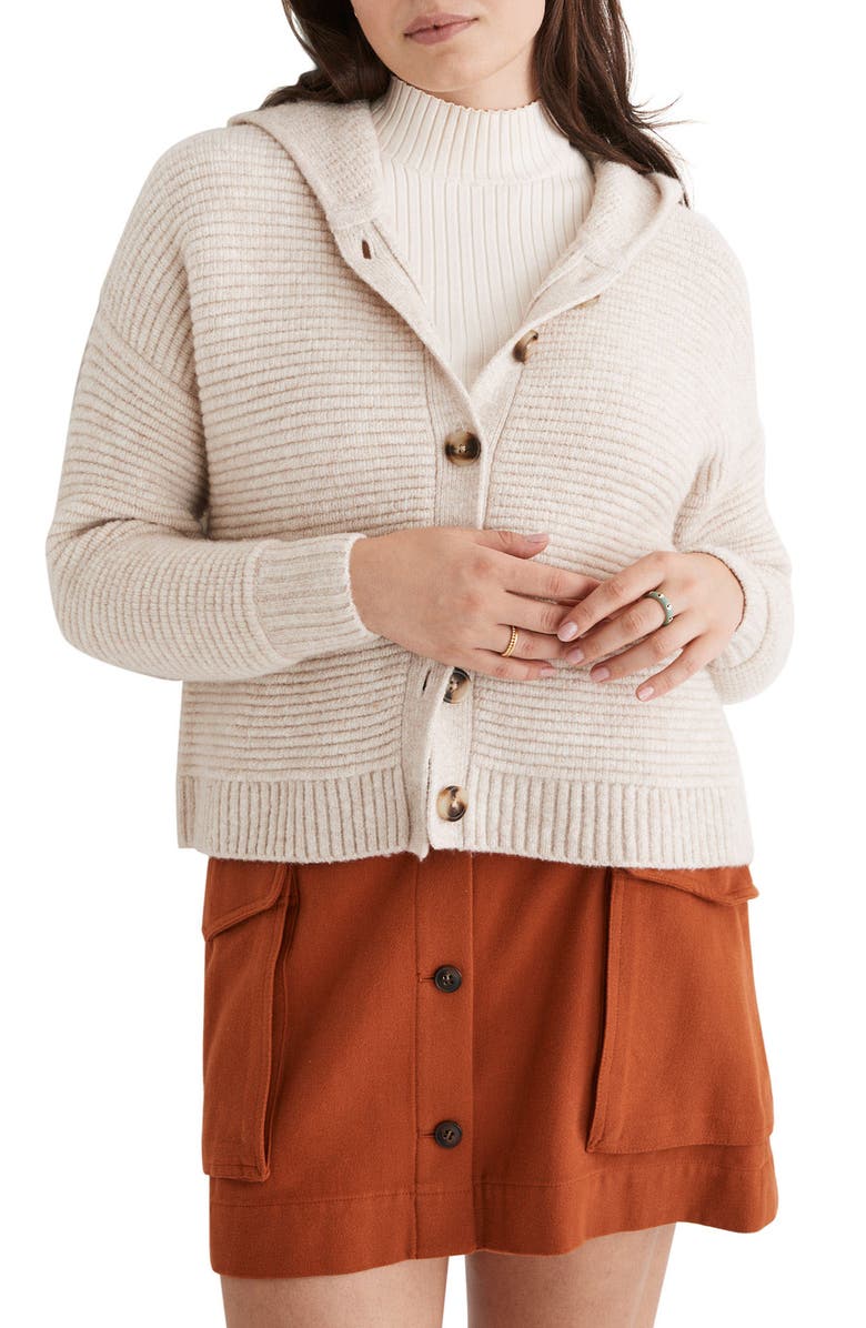 Madewell Hooded Crop Cardigan, Main, color,