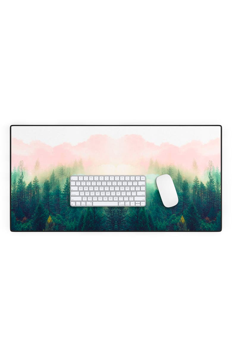 Deny Designs Mountain Landscape Painting 01 Desk Mat, Alternate, color, Green