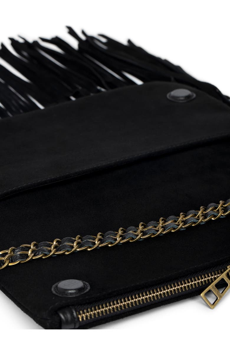 Zadig & Voltaire Rock Suede Fringe Crossbody Bag, Alternate, color,