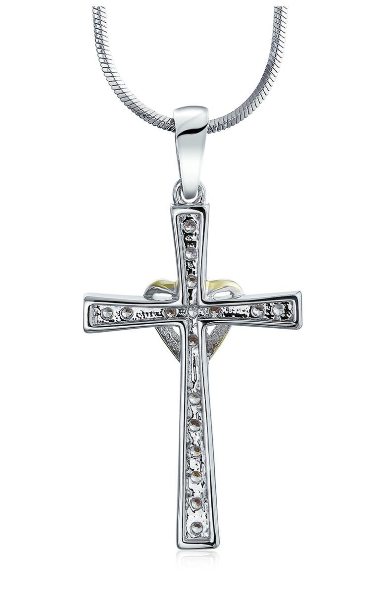 BLING JEWELRY Infinity Love of God CZ Cross Pendant Necklace, Alternate, color, 