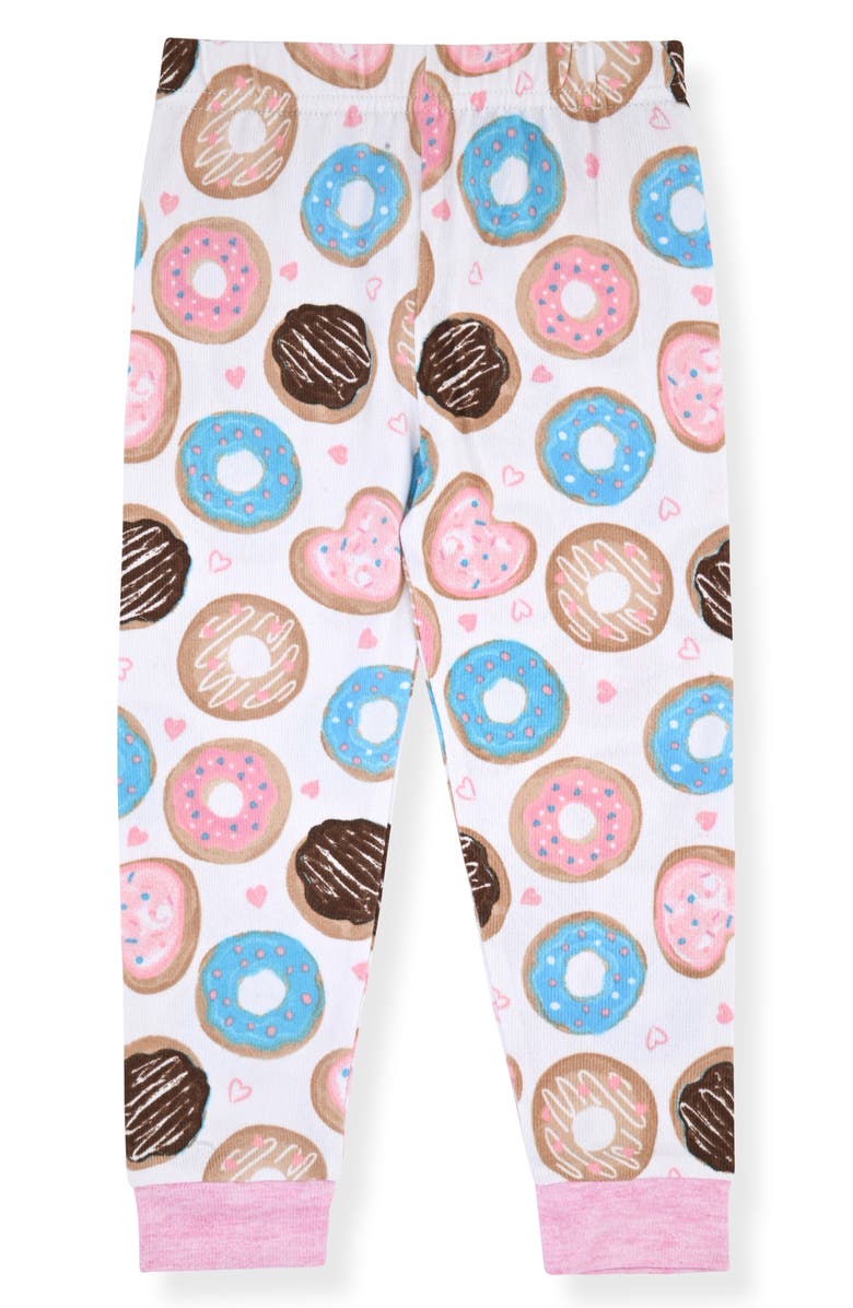 SLEEP ON IT Donuts Fitted Two-Piece Pajamas & Socks Set, Alternate, color, Pink